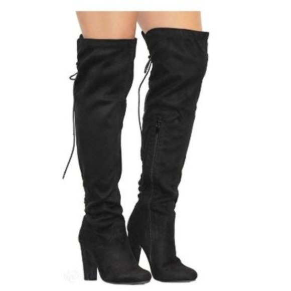 ⬇ $55 Lace Up Over The Knee Thigh High Suede Boots - Picture 8 of 8